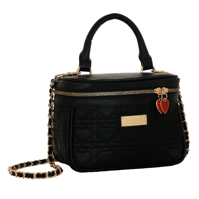 bauletto queen of hearts di camomilla milano cod. 00189 nero/ rosso