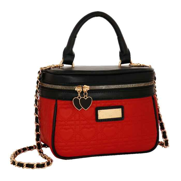 bauletto queen of hearts di camomilla milano cod. 00189 nero/ rosso