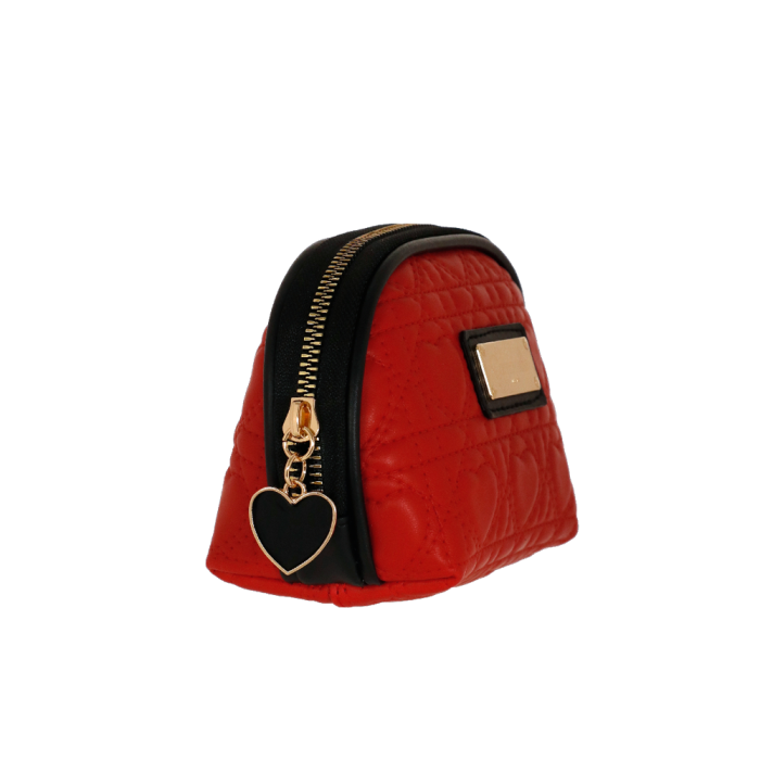 pouch s queen of hearts di camomilla milano cod. 00954 nero/ rosso