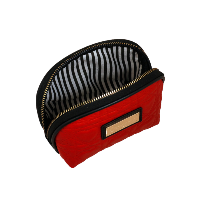 pouch s queen of hearts di camomilla milano cod. 00954 nero/ rosso