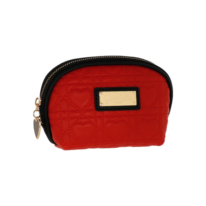 pouch s queen of hearts di camomilla milano cod. 00954 nero/ rosso