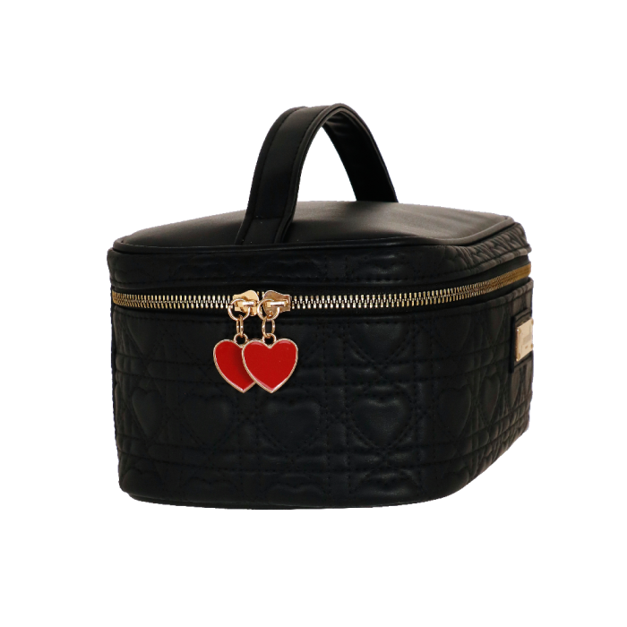 beauty case M queen of hearts di camomilla milano cod.01213 rosso/ nero
