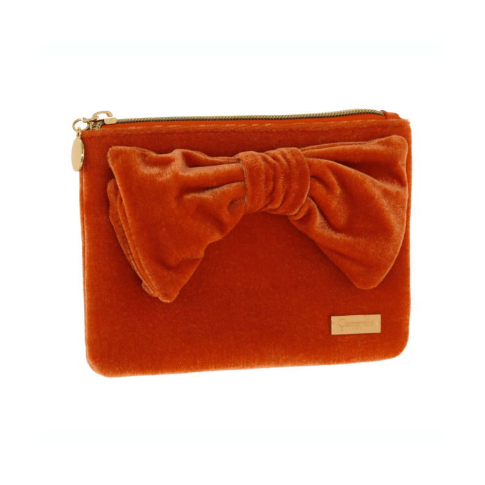 Busta piatta s warm velvet di camomilla Milano cod. 01265 arancione/fucsia/gialla/viola/verde/blu