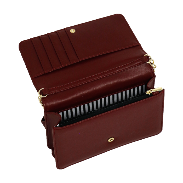 borsa portafoglio solo cuore di camomilla milano cod. 02155 nero/ bordeaux