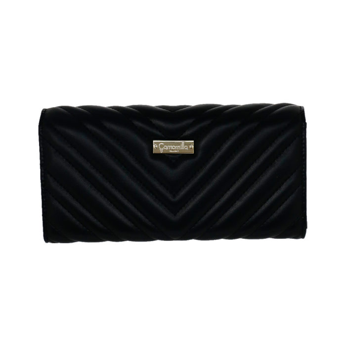 portafoglio donna solo cuore L di camomilla milano nero/ bordeaux