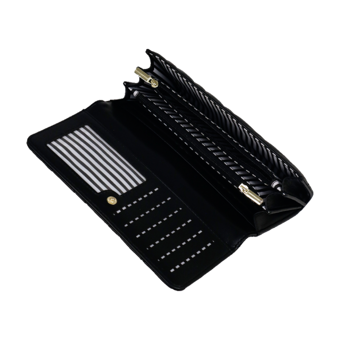 portafoglio donna solo cuore L di camomilla milano nero/ bordeaux