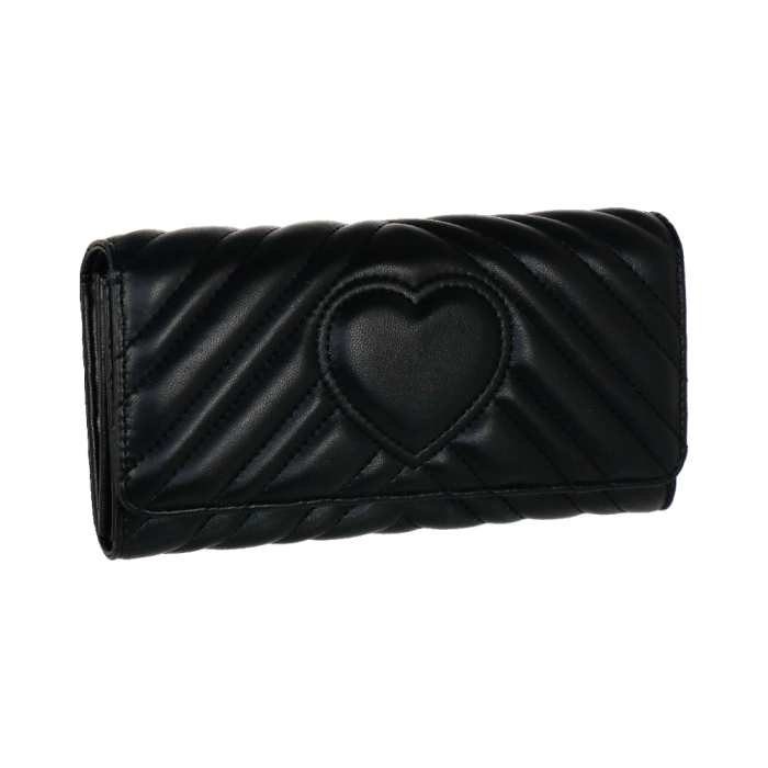 portafoglio donna solo cuore L di camomilla milano nero/ bordeaux