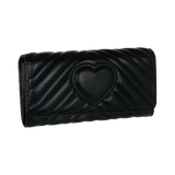 portafoglio donna solo cuore L di camomilla milano nero/ bordeaux