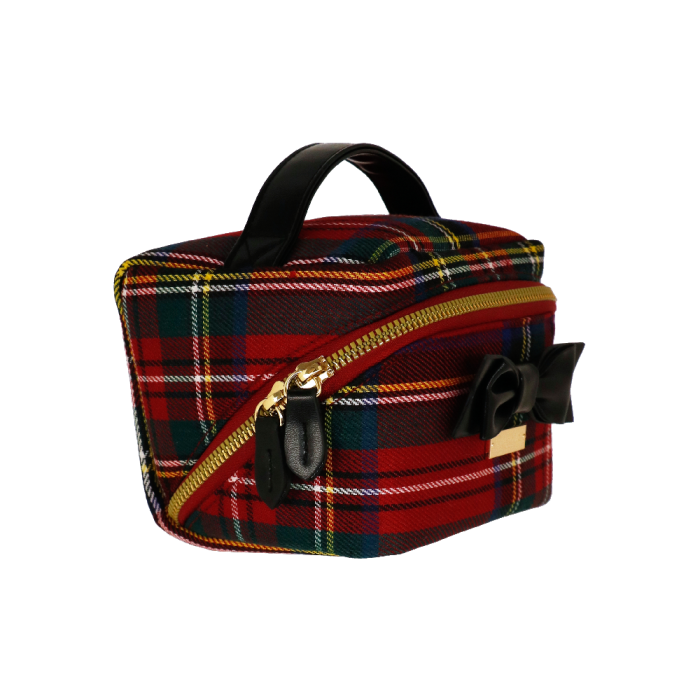 Beauty bag S tartan touch rosso di camomilla Milano cod.03755