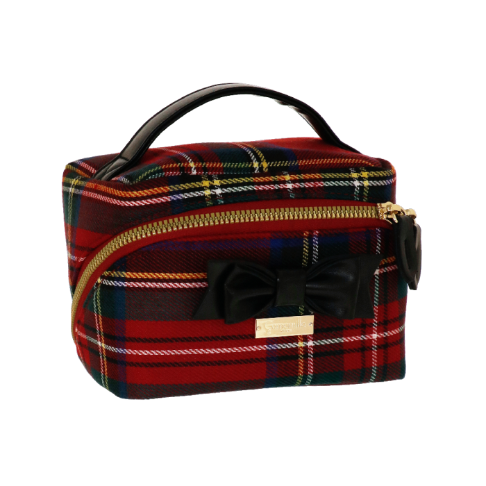 Beauty bag S tartan touch rosso di camomilla Milano cod.03755
