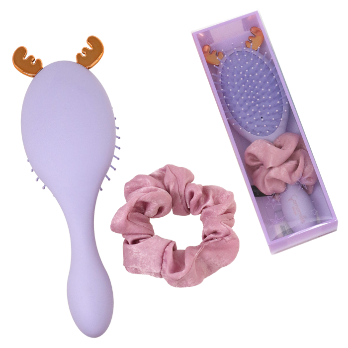 set spazzola / elastico di camomilla milano rosa/ lilla/ azzurro