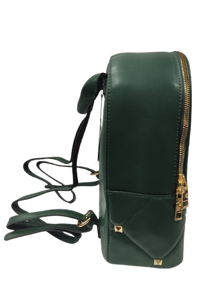 zaino donna di roncato verde con borchie in oro