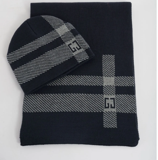 berretto beanie e sciarpa coordinato uomo di gaudì V3AI-11458 blu