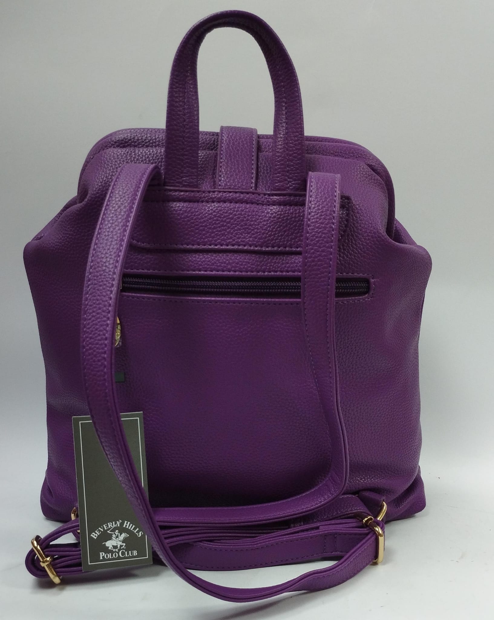 zaino donna beverly hills polo club bh-4312 aubergine/ nero/ mattone
