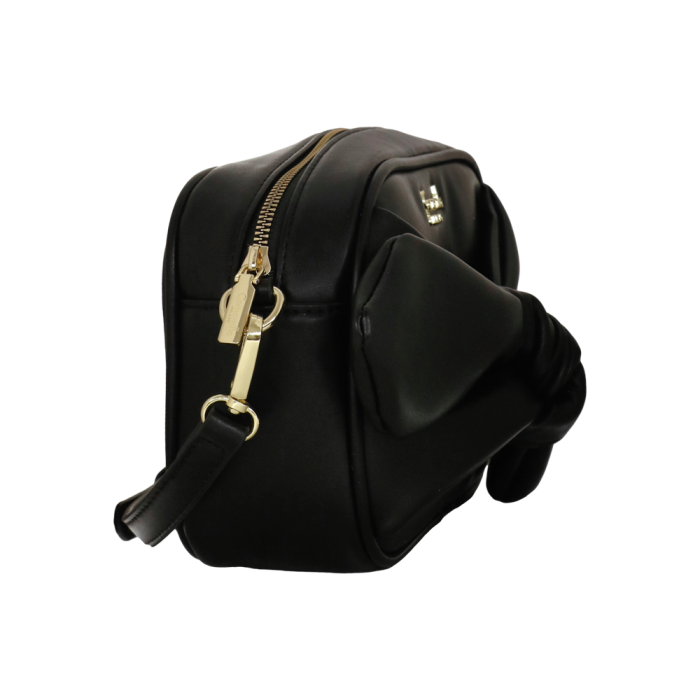 borsa tracolla maxi bow di camomilla milano cod. 10959 nero/ tortora
