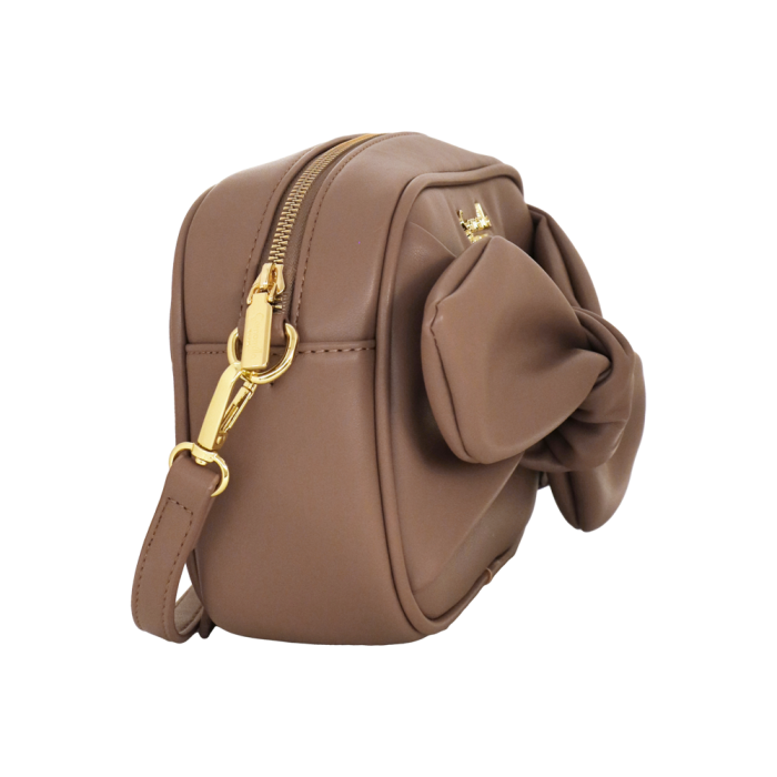 borsa tracolla maxi bow di camomilla milano cod. 10959 nero/ tortora