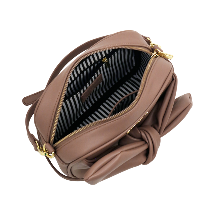 borsa tracolla maxi bow di camomilla milano cod. 10959 nero/ tortora