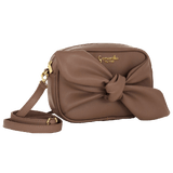 borsa tracolla maxi bow di camomilla milano cod. 10959 nero/ tortora