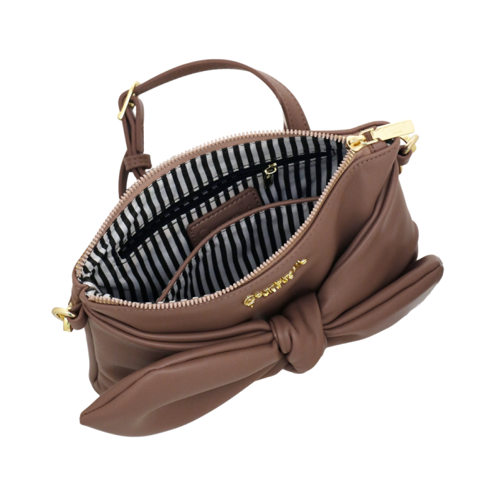 borsa tracolla maxi bow di camomilla milano cod.10970 nero/ tortora