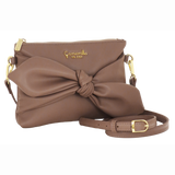 borsa tracolla maxi bow di camomilla milano cod.10970 nero/ tortora