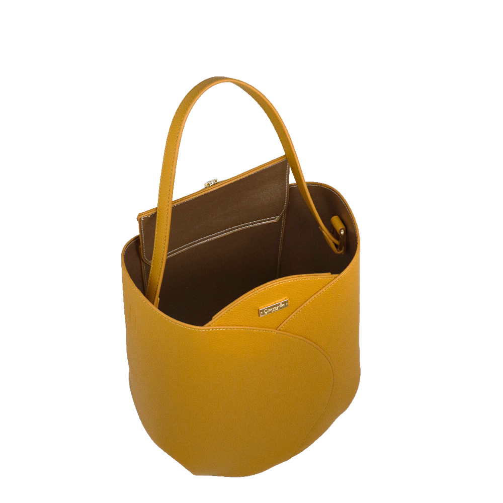 Borsa spalla M  camomilla Milano tulipano rosa/ sabbia/ nero/ giallo/ viola