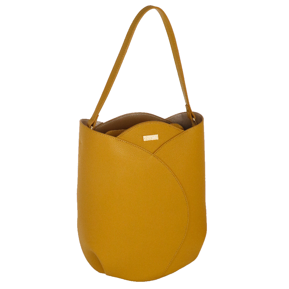 Borsa spalla M  camomilla Milano tulipano rosa/ sabbia/ nero/ giallo/ viola
