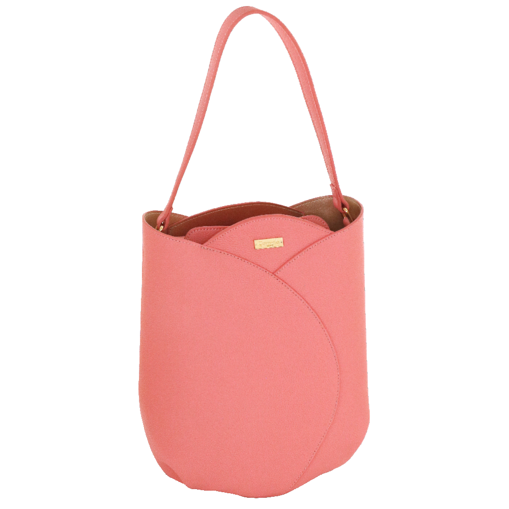 Borsa spalla M  camomilla Milano tulipano rosa/ sabbia/ nero/ giallo/ viola