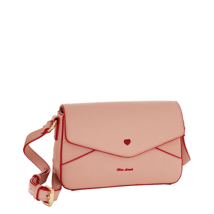 Borsa tracolla con patta mon amour di camomilla Milano rosa