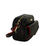 Tracolla donna camera bag mon amour di camomilla Milano nero/ rosa