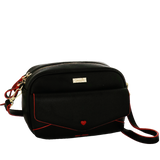 Tracolla donna camera bag mon amour di camomilla Milano nero/ rosa