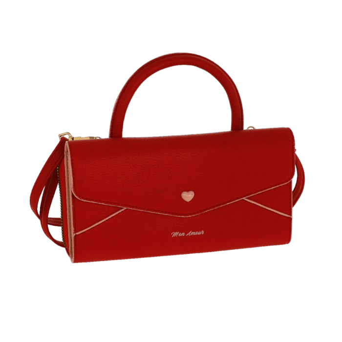 Borsa portafoglio L mon amour nero/ rosso
