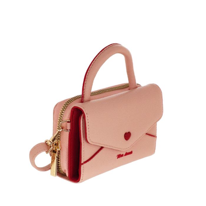 Borsa portafoglio M mon amour di camomilla Milano rosso/ rosa/ nero