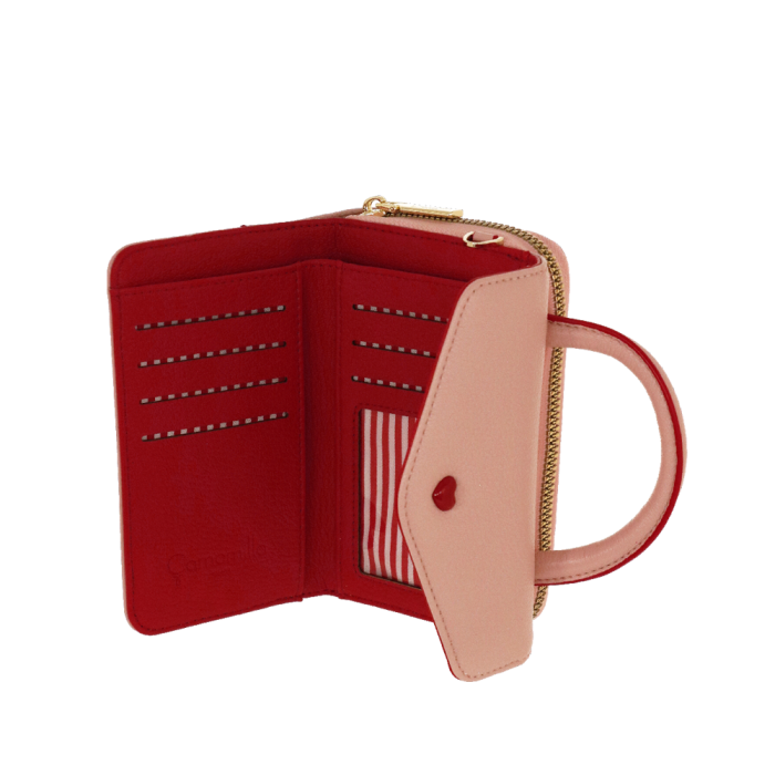 Borsa portafoglio M mon amour di camomilla Milano rosso/ rosa/ nero