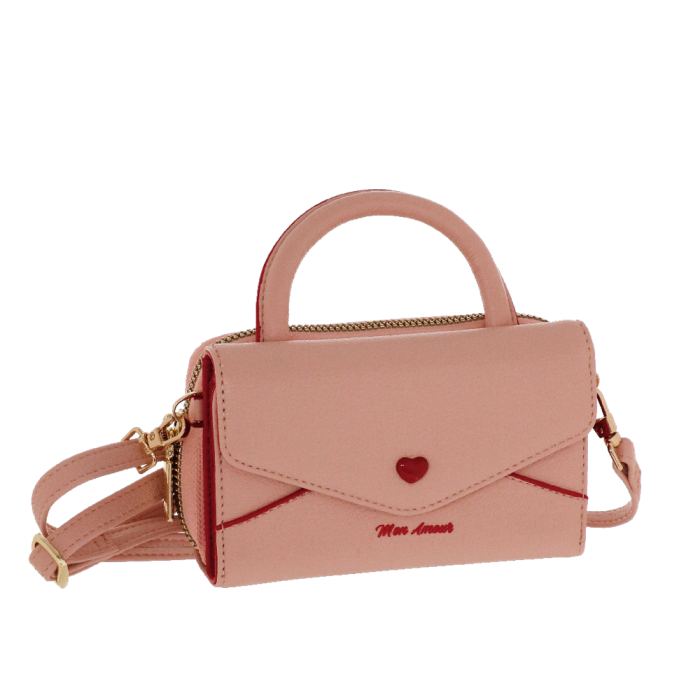 Borsa portafoglio M mon amour di camomilla Milano rosso/ rosa/ nero