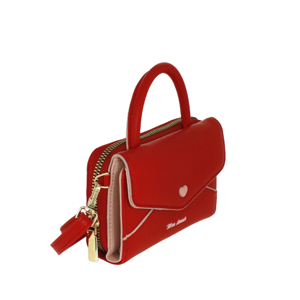 Borsa portafoglio M mon amour di camomilla Milano rosso/ rosa/ nero