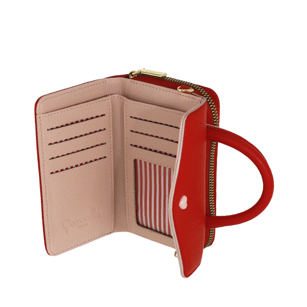 Borsa portafoglio M mon amour di camomilla Milano rosso/ rosa/ nero