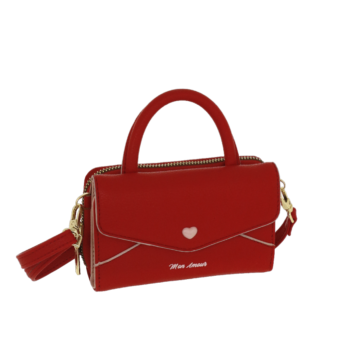 Borsa portafoglio M mon amour di camomilla Milano rosso/ rosa/ nero