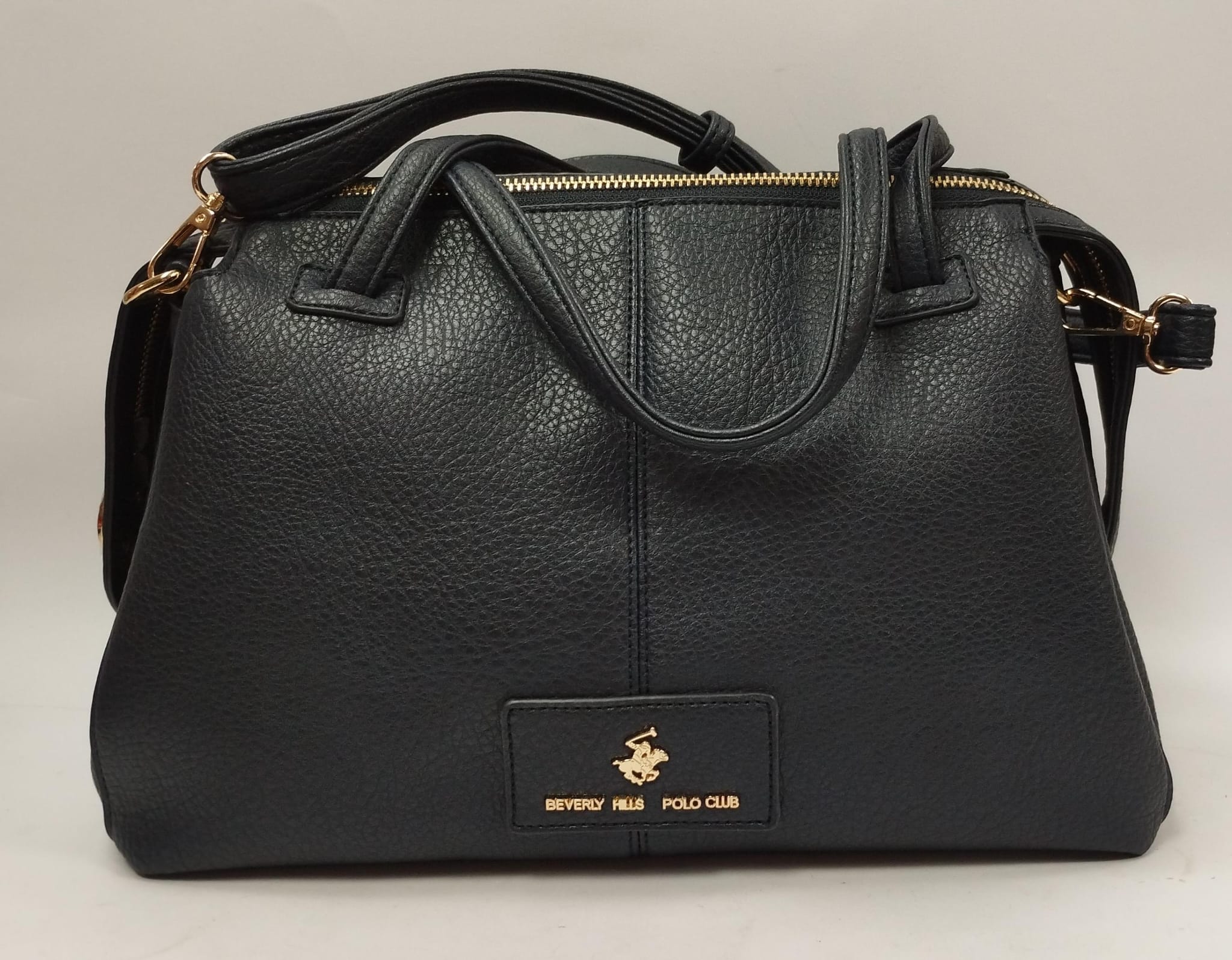 borsa donna beverly hills polo club bh-4221 blu navy/nero / cuoio
