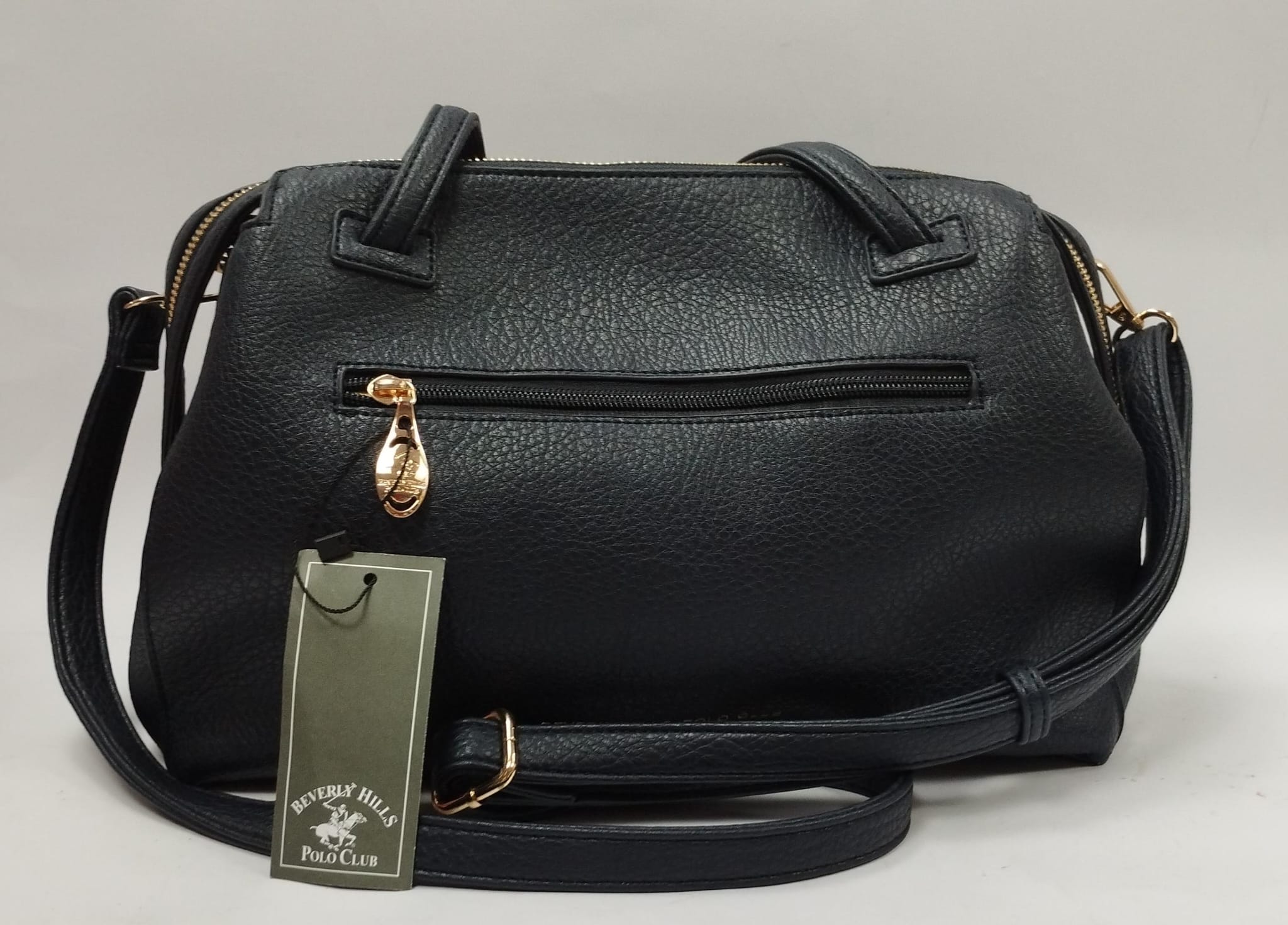 borsa donna beverly hills polo club bh-4221 blu navy/nero / cuoio