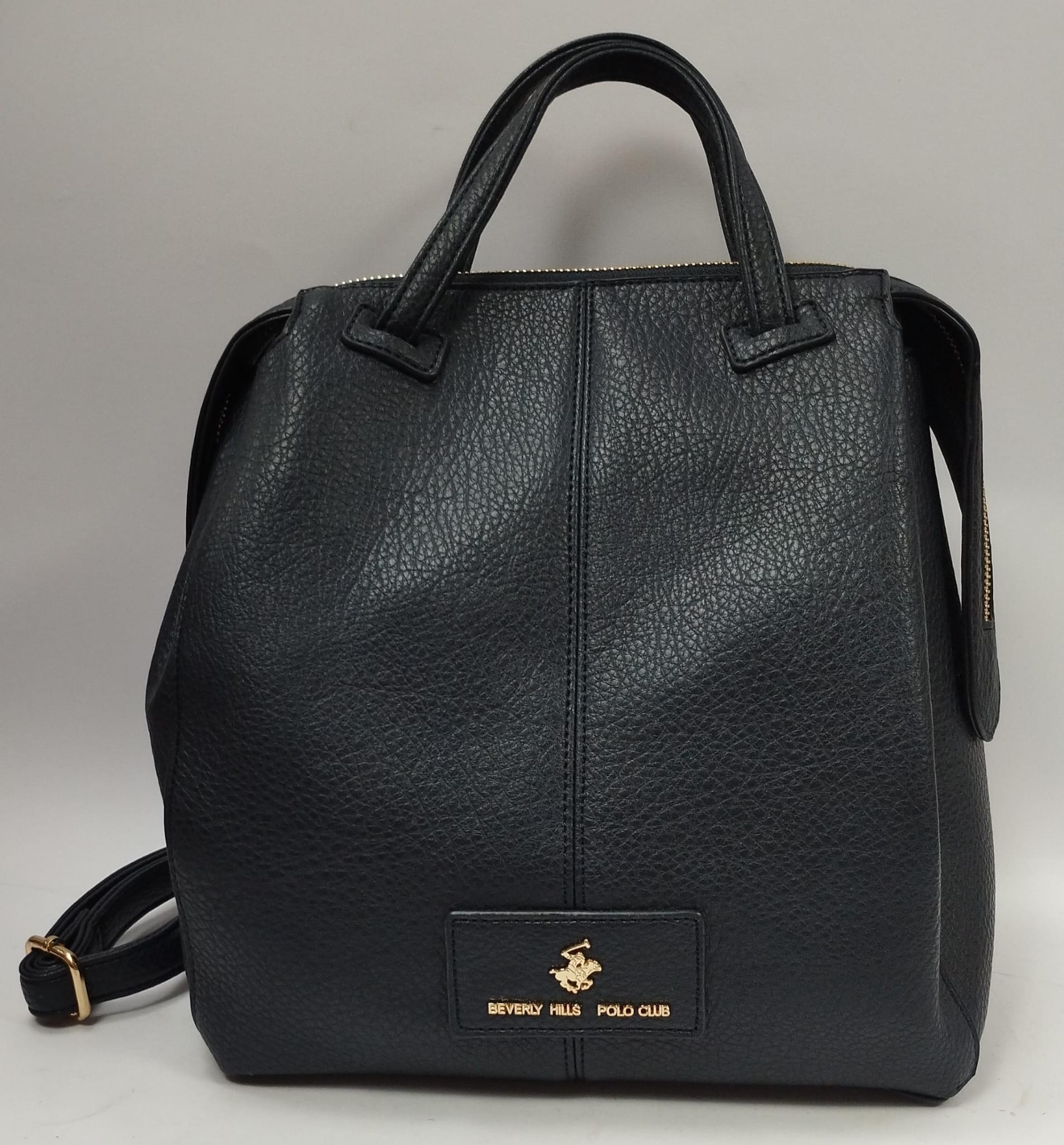 zaino odonna beverly hills polo clu bh-4223 blu navy/nero/ cuoio