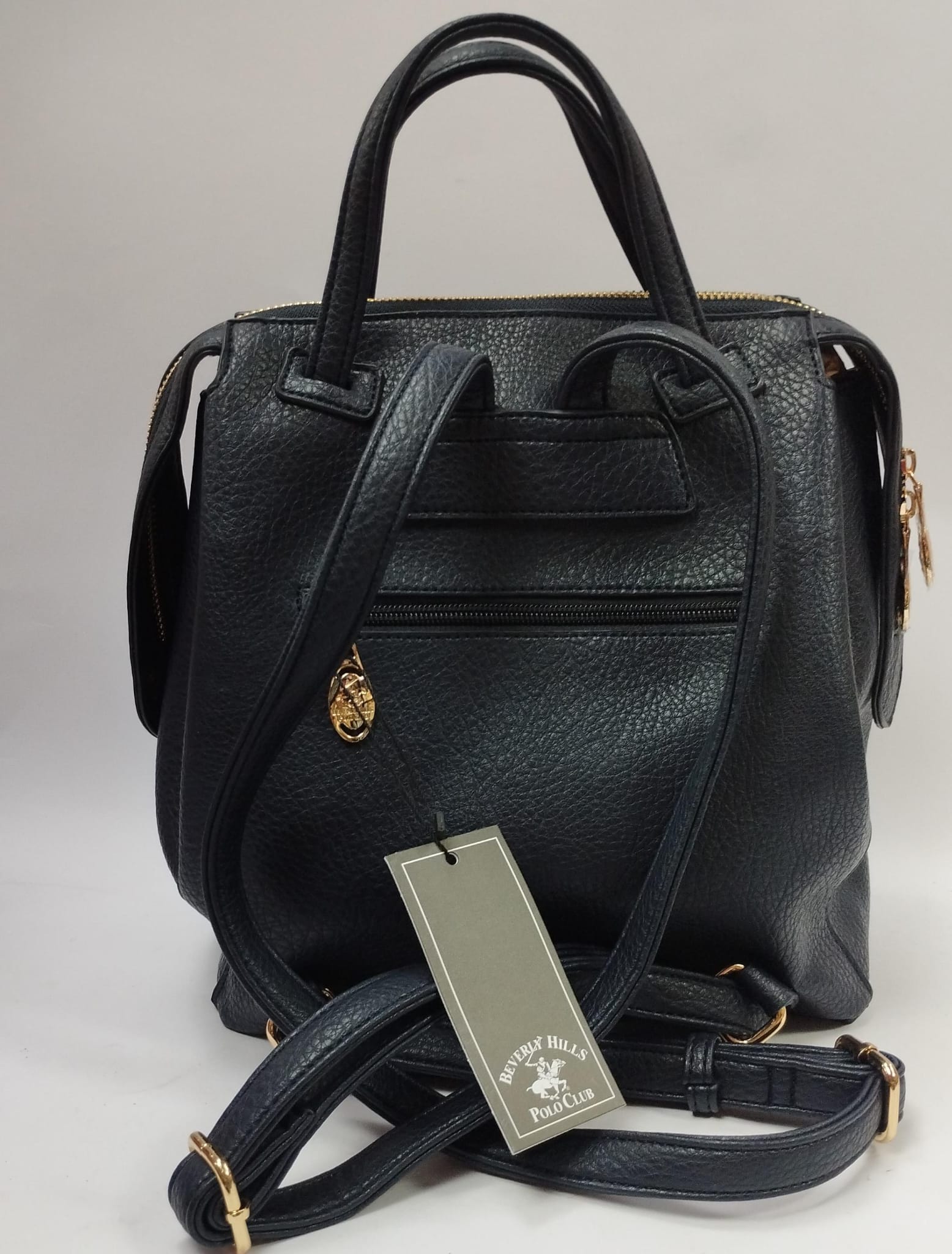 zaino odonna beverly hills polo clu bh-4223 blu navy/nero/ cuoio