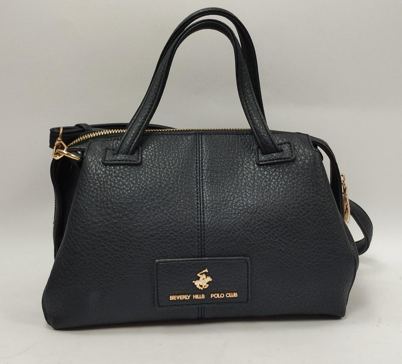 borsa donna beverly hills polo club bh-4222 blu navy/ nero /cuoio
