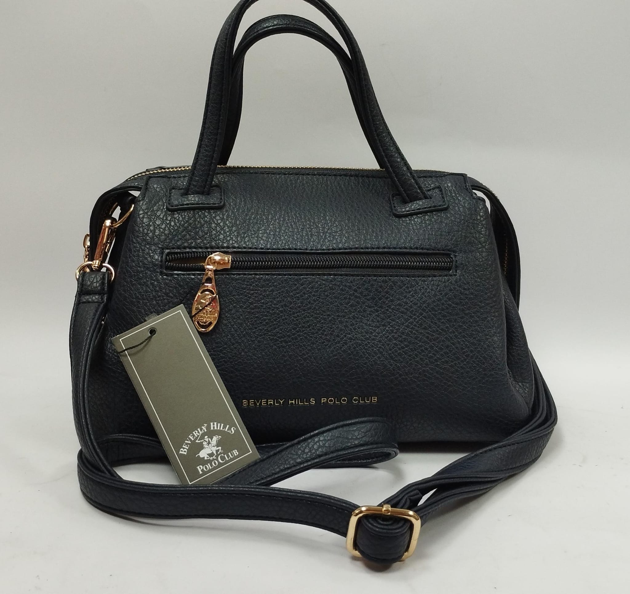 borsa donna beverly hills polo club bh-4222 blu navy/ nero /cuoio
