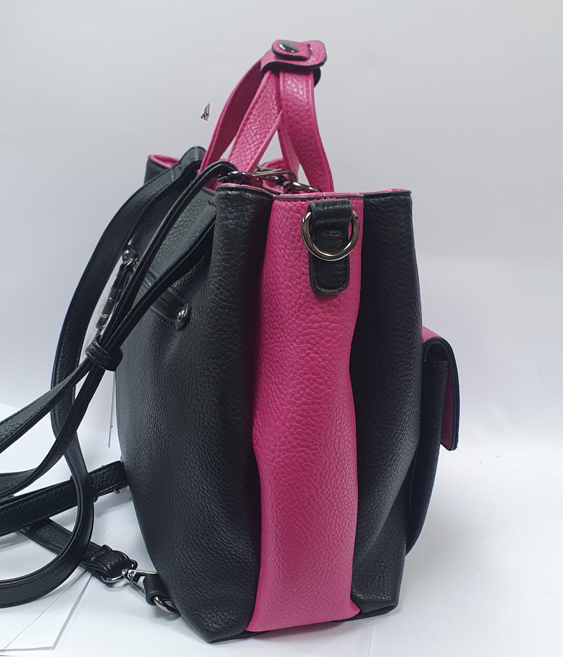 ZAINO DONNA DI BEVERLY HILLS POLO CLUB BH-3932 TORTORA / NERO E FUXIA