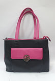 borsa donna di beverly hills polo club bh-3930 nero/ cuoio/ nero e fuxia