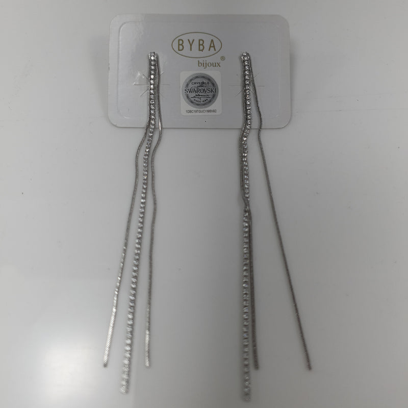 Orecchini donna di byba bijoux filo pendente lungo oro/argento