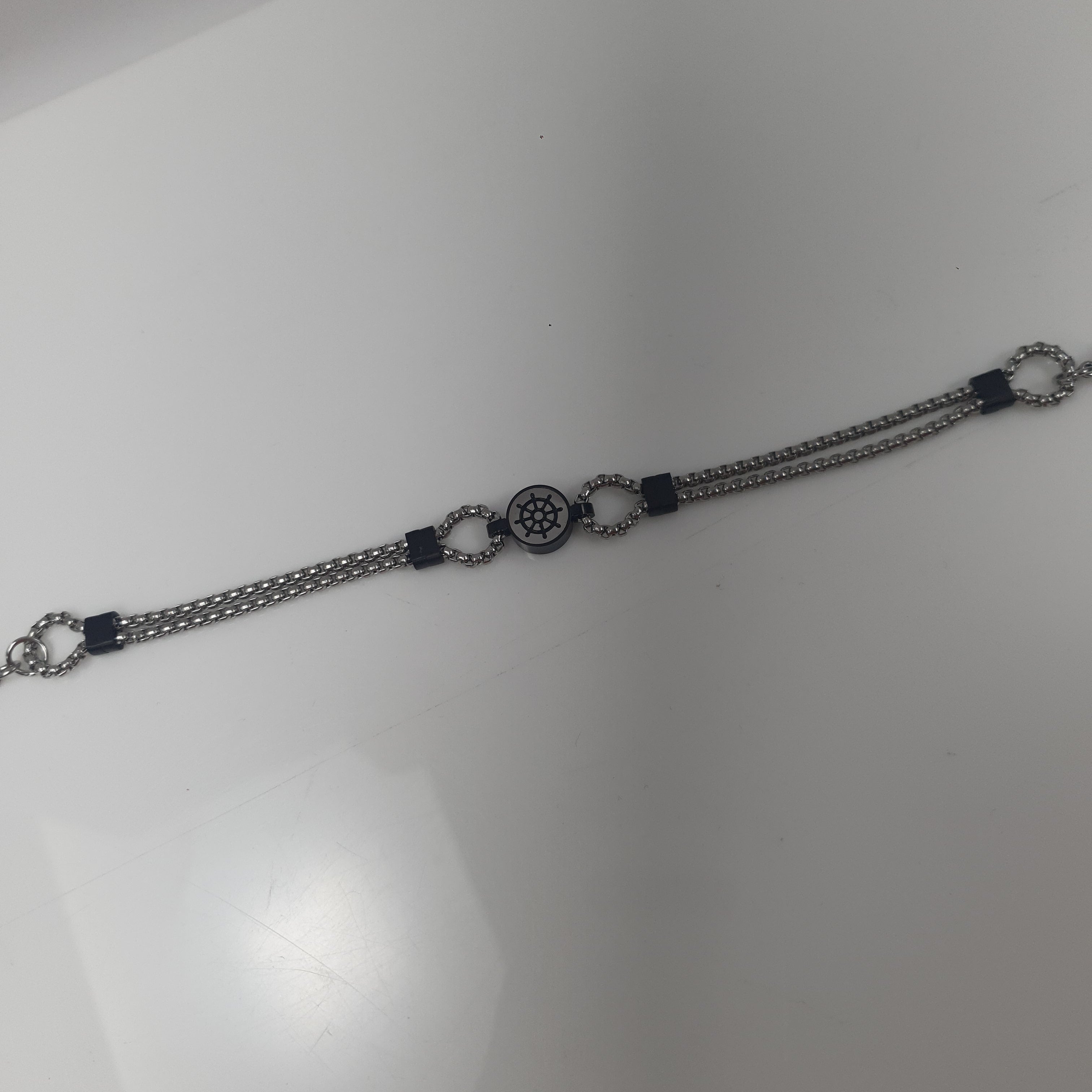 Bracciale uomo ciondolo ancora/ timone gemir