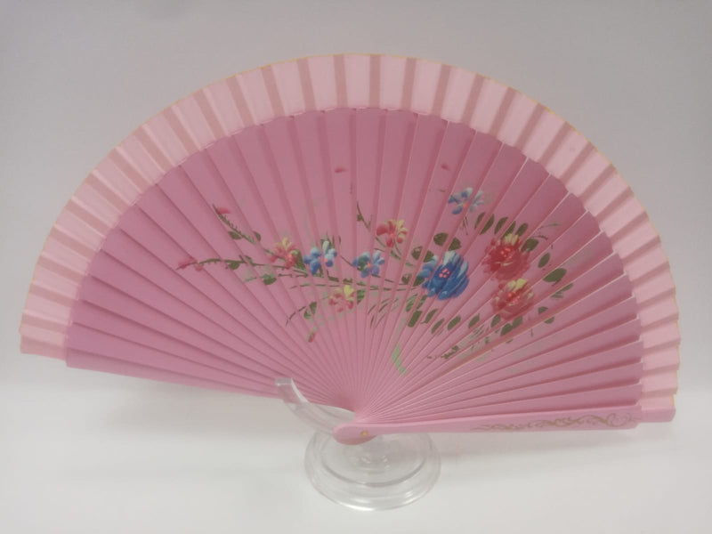 ventaglio made in italy con fiori rosa, nero, fucsia,rosso, bianco, blu