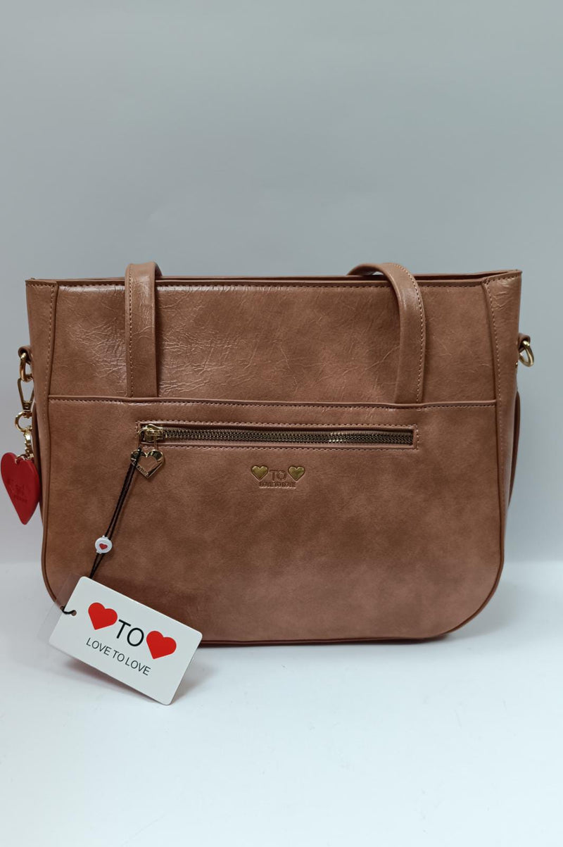 Borsa a spalla donna linea Love to Love art. LO-292 cipria scuro