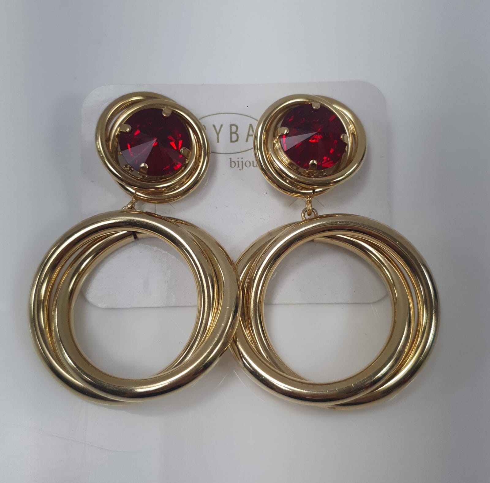 Orecchini donna di byba bijoux Bonheur cristalli rosso/ cristallo/ bianco/ rosa